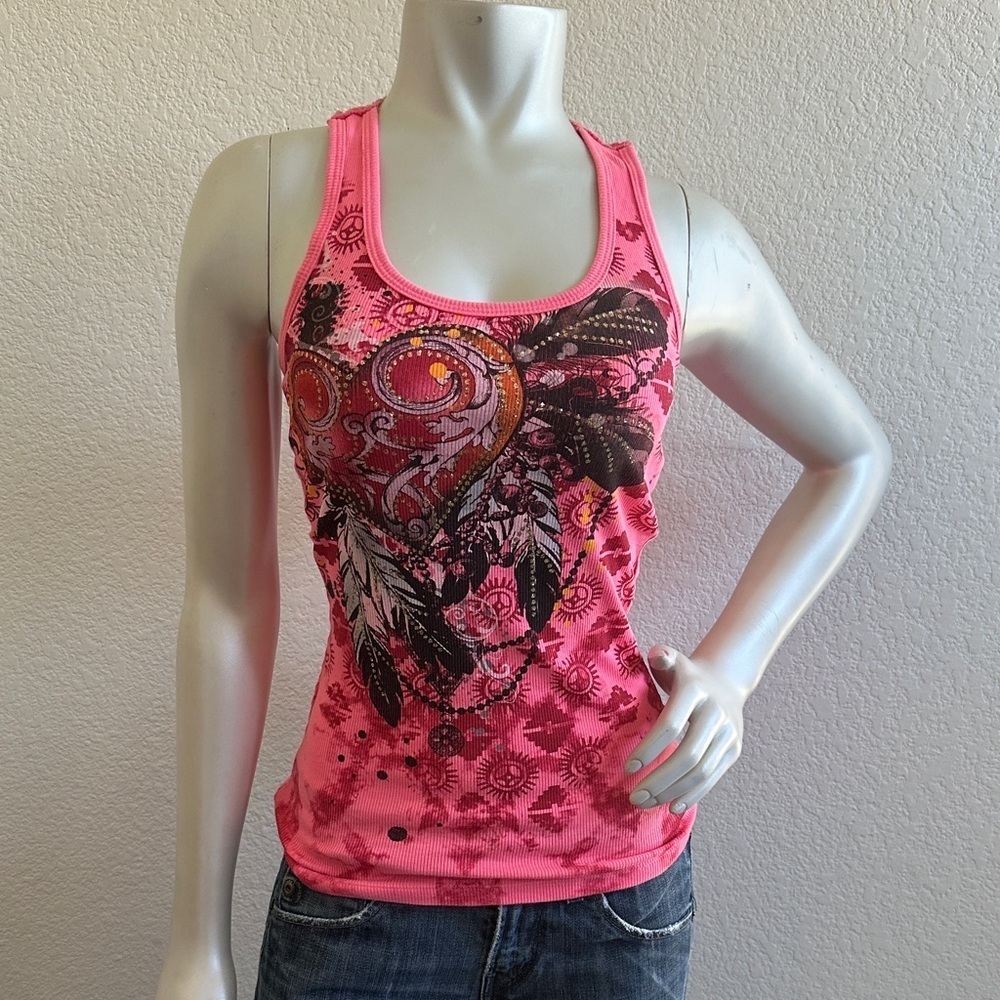 BONGO Vintage 90s Y2k heart dream catcher graphic tank top